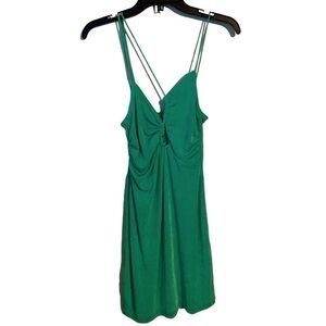 Emory Park Emerald Sheen Crossover Cut Out Party Cocktail Dress Summer Small